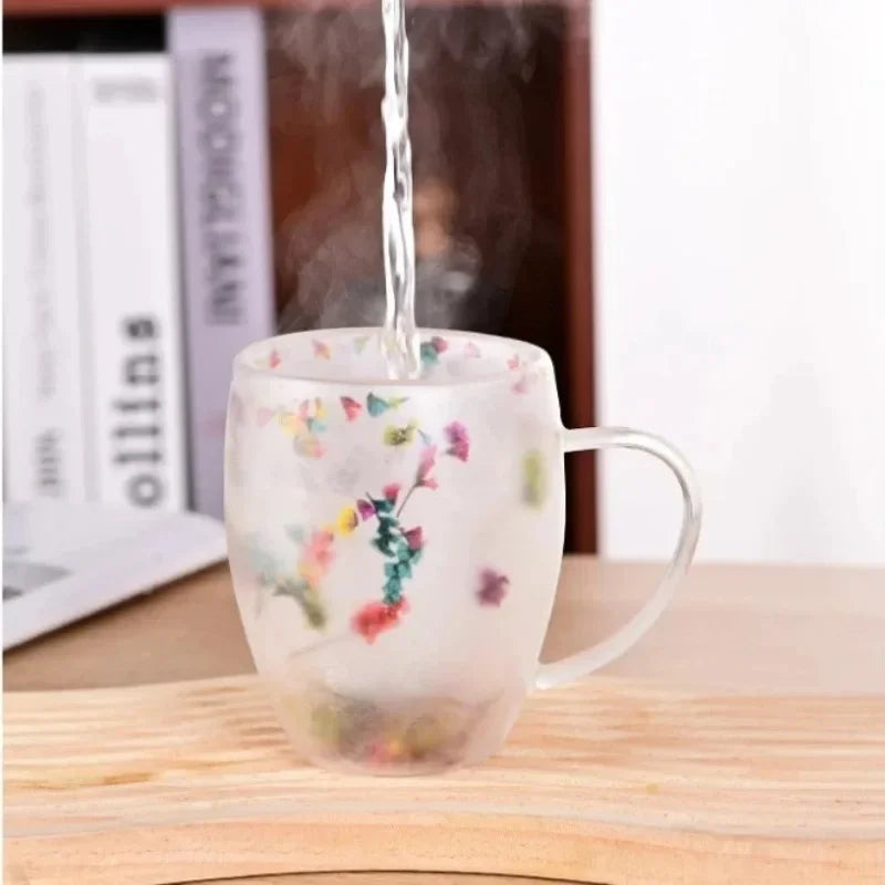 Flower Glass Coffee Mug