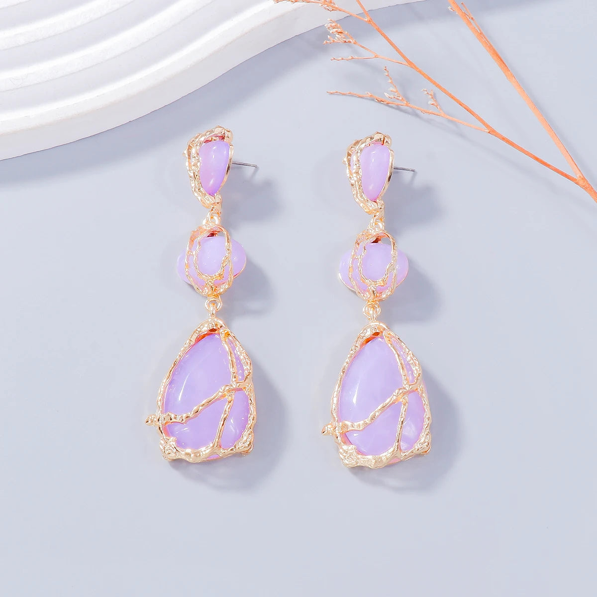 Gemstone Drop Earrings