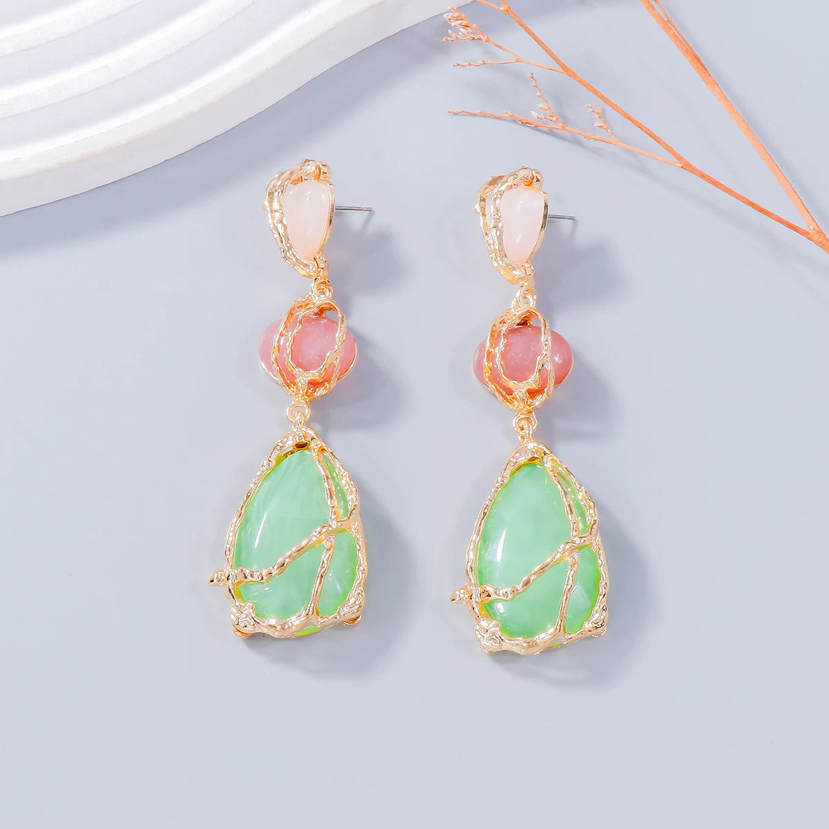 Gemstone Drop Earrings